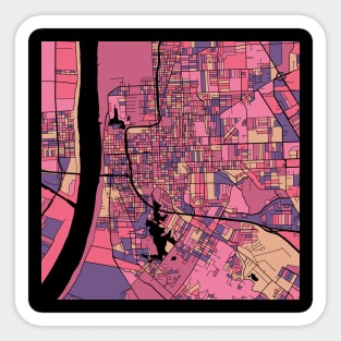 Baton Rouge Map Pattern in Purple & Pink Sticker